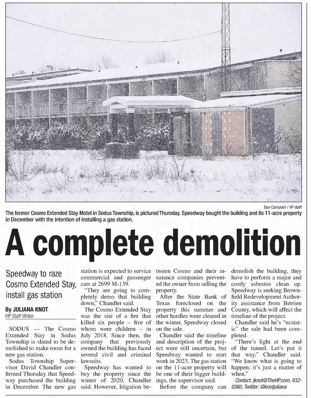Howard Johnsons (Cosmo Extended Stay Motel) - Jan 21 2022 Article (newer photo)
